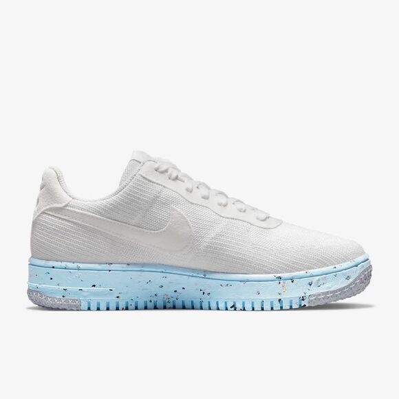New! Nike Air Force 1 Crater FlyKnit White Blue Women’s Sneakers Shoes - Picture 4 of 15